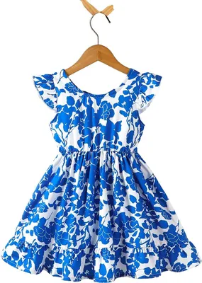 Productafbeelding van Lumoras Jurk Meisjes Levendig blauw 7Y
