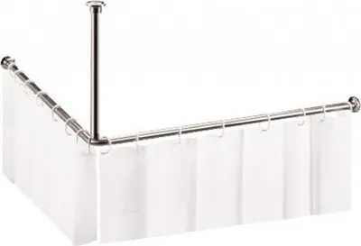 Produktbild von copy of Eckvorhangstange für Duschvorhang aus poliertem Stahl 900x900mm BEMETA