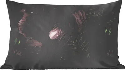 Produktbild von MuchoWow® Zierkissen Sofakissen Wohnzimmer Dekokissen 50x30 cm Weltkarte - Lila - Blätter - Wohnzimmerdekoration - Polster mit Photo