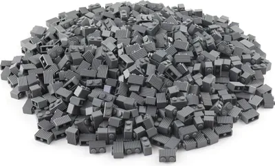 Produktbild von LEGO® 1x2 Riffelsteine Rillensteine Dunkelgrau - 2877 NEU! Menge 50x