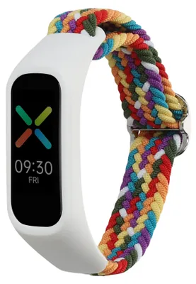 Produktbild von kwmobile Armband kompatibel mit Oppo Band Sport - Nylon Fitnesstracker Sportarmband Band in Mehrfarbig - Innenmaße von 14 - 22 cm