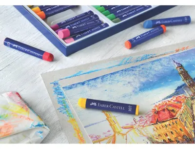 Imagen del producto de Faber-Castell 127036, Set de pasteleras al óleo "Creative Studio", 36 colores surtidos, presentadas en estuche de cartón
