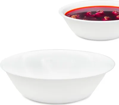 Zdjęcie produktu dla Salaterka Biała Opal Głęboka Miseczka 17cm Miska Okrągła Talerz do Zupy