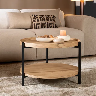 Produktbild von Bronx71 Couchtisch Rio rund Ø 58 cm Eiche hell