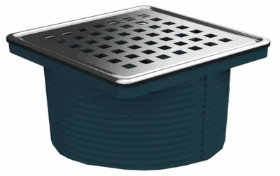 Produktbild von Ablaufaufsatz Edelstahl „Square" 100 x 100 mm – Duschablauf für bodengleiche Duschen, Ersatzrost mit Rahmen