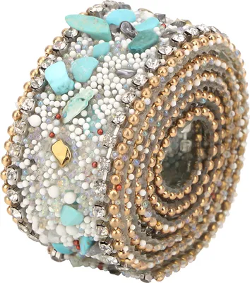 Obrázok produktu pre Diamond Mesh Wrap Roll, Crystal Rhinestones, reťazová stuha, 2,5 cm, bezpečná a odolná, ľahko sa lepí, strihá sa na ľubovoľnú dĺžku, pozornosť (dvojitá reťaz