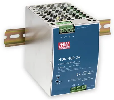 Produktbild von MEANWELL NDR-480-48, DC AC Hutschienen-Netzteil, DIN, 480W 48V 10A