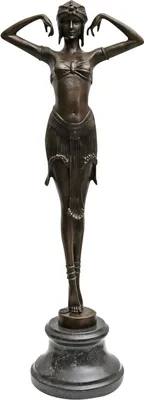 Produktbild von Bronzeskulptur Bronze Figur Scarab Tänzerin nach Chiparus Antik-Stil Replik 50cm