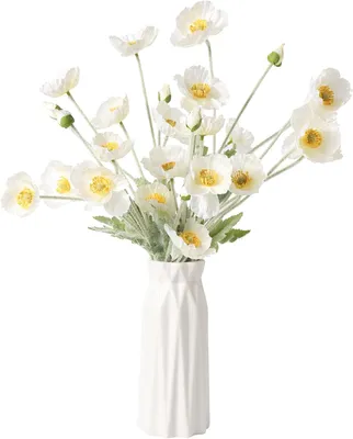Productafbeelding van Kunstbloemen Klaproos - Set van 6 - Zijden Klaprozen - Nepbloemen - Voor Vaas - Rood