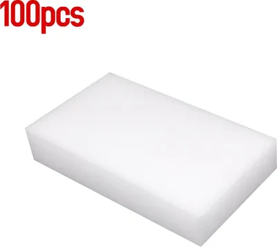 Zdjęcie produktu dla 100 sztuk magicznych gąbek-gumek do ścierania z melaminy, gąbki czyszczące z pianki melaminowej do kuchni, biura i łazienki, gąbki nano, 10 x 6 x 2 cm