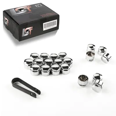 Produktbild von 20x Radschrauben Kappen 17mm Chromfarben + Abzieher für Audi A3 A5 Q5 TT R8 Seat
