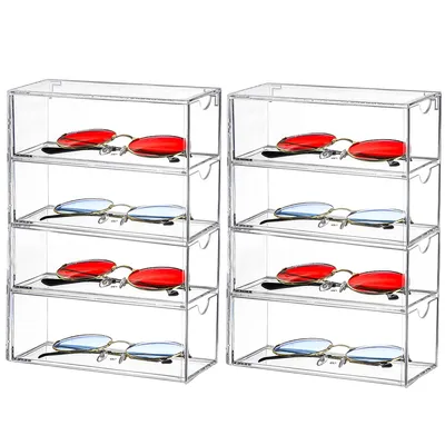 Produktbild von Sonnenbrillen Aufbewahrungsbox,Brillenhalter ,17.5X6.4X24.6CM,2er-Set für 8 Sonnenbrillen, transparent