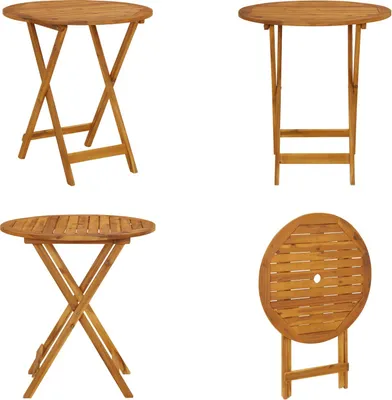 Produktbild von vidaXL Klappbarer Gartentisch 70 cm Massivholz Akazie - Gartentisch - Gartentische - Bistrotisch - Bistrotische