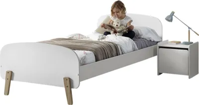 Produktbild von Kinderzimmer Set Karilynn 1 Bett mit Nachtkommode Holz+MDF weiß