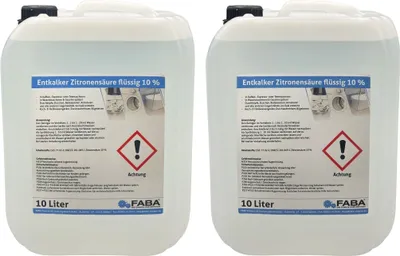 Produktbild von Entkalker Universal 2 x 10 L, vielseitig anwendbar, Gerätereiniger, Kaffeevollautomat, Zitronensäure 10 %
