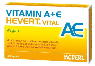 Obrázok produktu pre Vitamín A+E Hevert Vital pre oči, pokožku a imunitný systém, 60 kapsúl