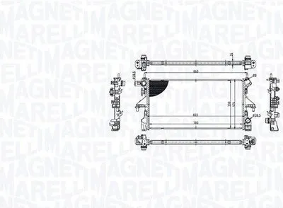 Produktbild von MAGNETI MARELLI 350213215300 Kühler Wasserkühler Motorkühler für FIAT Ducato Kastenwagen (250, 290) Ducato Pritsche / Fahrgestell (250, 290)