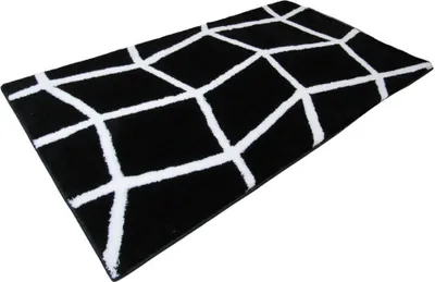 Produktbild von Clarissa Badematte Badteppich Badvorleger Duschvorleger Badezimmerteppich 70x120cm Zoe Schwarz Weiß