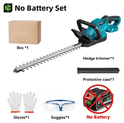 Produktbild von Elektrische Heckenschere - Heckentrimmer - 180° verstellbarer Griff - 53 cm Doppelklinge - Für Garten und Strauchpflege - Kabelloses Gerät - Ohne Akku