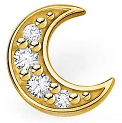 Produktbild von THOMAS SABO Einzel Ohrstecker "Mond" Silber vergoldet mit Zi