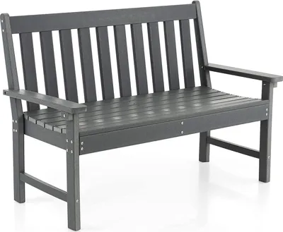 Produktbild von COSTWAY Gartenbank wetterfest, 2-Sitzer Sitzbank bis 320kg belastbar, Allwetter-Parkbank aus HDPE, Terrassenbank für Garten, Balkon und Terrasse, 132 x 65 x 91 cm