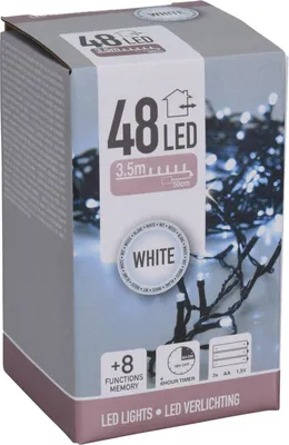 Immagine prodotto di Fata LED a batteria 48 LEDS bianco freddo con timer per uso interno ed esterno