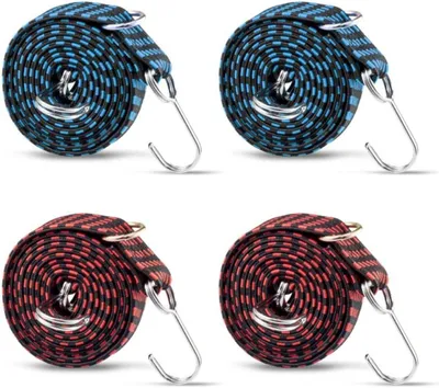 Produktbild von verstellbare, flache Gummiseile mit Metallhaken, Gummiseile zur universellen Befestigung
