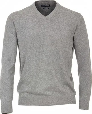 Produktbild von XXL CasaModa Strickpullover hellgrau melange V-Neck