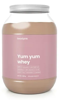 Produktbild von GymBeam - Yum Yum Whey - BeastPink, 1000 g, Schokolade Haselnuss