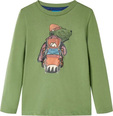 Produktbild von Kinder-Langarmshirt Helles Khaki 128