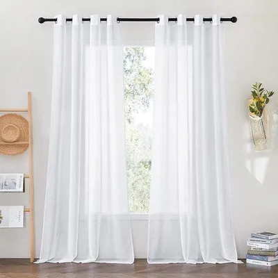 Produktbild von Famanu Vorhang mit Leinenoptik – 260 cm hoch, 140 cm breit – 2 Stück
