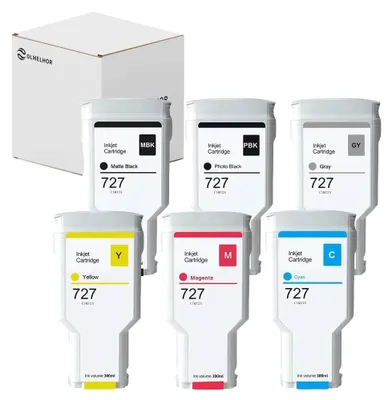 Imagen del producto de Juego de 6 cartuchos de tinta compatibles para HP DesignJet
