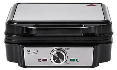 Produktbild von Adler AD 3083 Waffeleisen 4 Waffeln 1800 W Schwarz  Silber