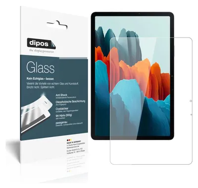 Produktbild von 1x Schutzfolie für Samsung Galaxy Tab S7 Plus - Anti-Shock 9H Folie dipos Glass Kunststoffglas