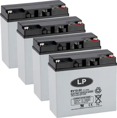 Produktbild von 4x AGM Blei Akku 12V - 22Ah kompatibel 48V SCOOTER ROLEKTRO 5 ECO-CITY PLUS 45
