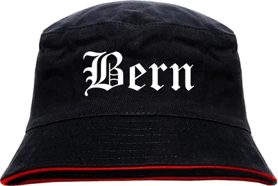 Produktbild von Bern Anglerhut - Altdeutsche Schrift - Schwarz-Roter Fischerhut S/M SchwarzRot