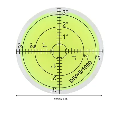 Produktbild von Wasserwaage Kunststoff Große Durchmesser 60mm Runde Skala Werkzeug für Skala für Kamera Plattform Balance