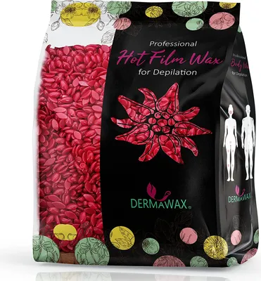 Produktbild von DERMAWAX Rose Heißwachs Waxing Perlen Wachsperlen mit Kokosnußöl zur Haarentfernung Gesicht Beine Brazilian Waxing 500g