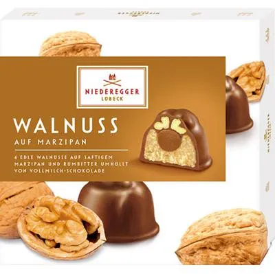 Produktbild von Niederegger Marzipan Pralinés Walnuss Vollmilch Schokolade 102g