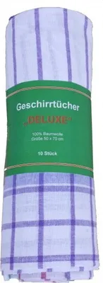 Produktbild von DELUXE Geschirrtücher 10er 50x70 garngefärbt Baumwolle Trockentuch