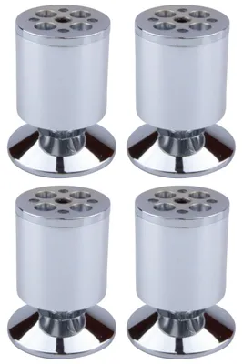 4 Möbelfüße Alu Ø50mm H80mm verstellbar Chrom