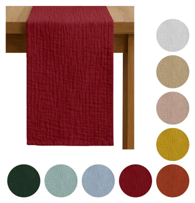 Produktbild von Zarter MUSSELIN-TISCHLÄUFER, bordeaux 40×275 cm
