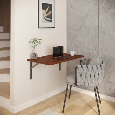Produktbild von AKKE Caravaggio Wandklapptisch mit silber-satin winkeln LxB: 50x50 cm