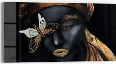 Produktbild von DEQORI Glasbild Echtglas 60x30 cm 'Frau mit Turban' Wandbild Bild modern Deko