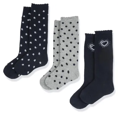 Productafbeelding van Chicco kniehoog bestickte sokken voor meisjes, 3-pack