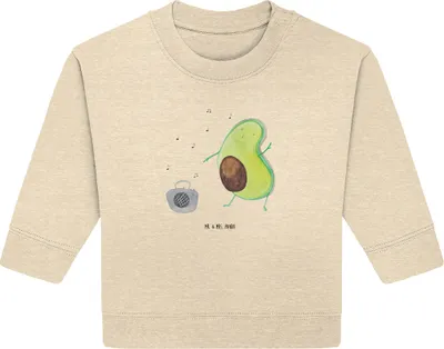Produktbild von Mr. & Mrs. Panda Organic Baby Pullover Avocado Tanzen 12. - 18. Monat - Natural Raw - Geschenk, Party, Singen, Bullover, Feier, Musik