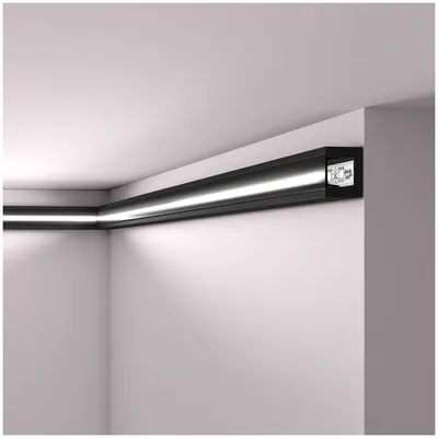 Produktbild von NMC IL12 BLACK WALLSTYL Eckleiste Wandleiste lackiert Indirekte Beleuchtung 2 m