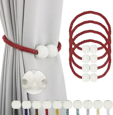 Produktbild von Magnetische Gardinenhalter – 45,7 cm – Burgunderrot