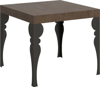 Produktbild von Ausziehbarer Tisch 90x90/246 cm Paxon Walnuss Anthrazit Gestell
