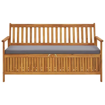 Image de Banc de jardin avec espace de rangement et support 148 cm bois massif acacia